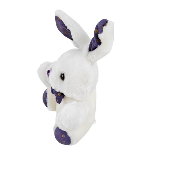 Lovett International Bunny Rabbit Plush White With Purple Accents Stuffed Animal - Picture 4 of 8